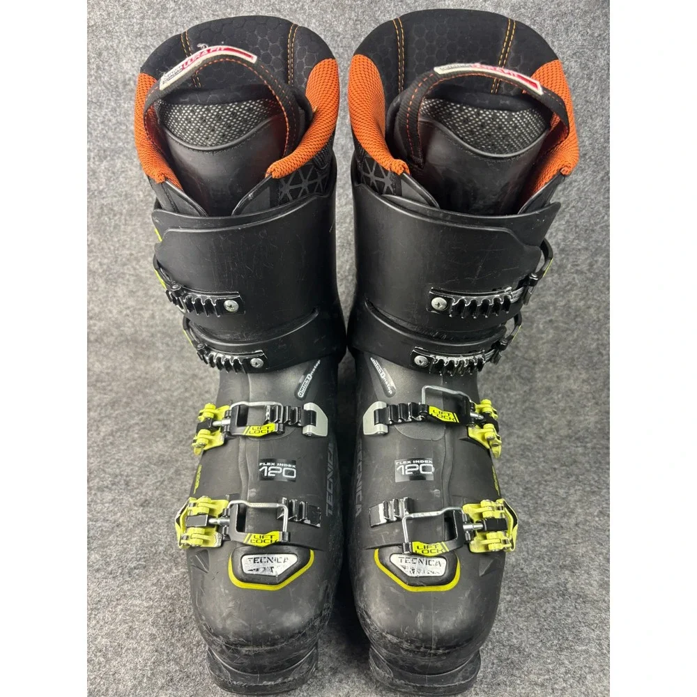 Tecnica Cochise 120 Ski Boots Mens 26.5 Black Yellow Freeride MV C.A.S. Vibram